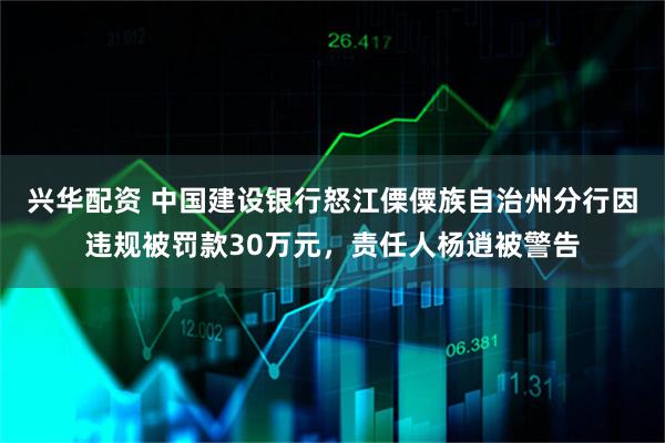 兴华配资 中国建设银行怒江傈僳族自治州分行因违规被罚款30万元，责任人杨逍被警告